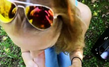 Lovely amateur Eurobabe fucked in the woods for money
