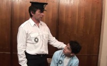 Poor young inmate ordered to deepthroat his warden