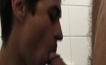 Twink gets hard fuck in a dirty gas station toilet for cash