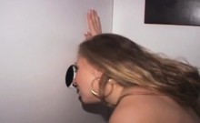 Long Haired Blonde Amateur On Knees At A Glory Hole