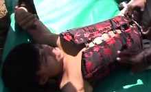 Rough outdoor banging with a nasty African slut and huge