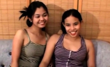Two Asian teens and a lucky cock