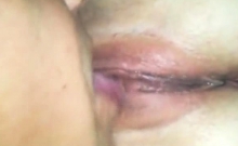 Tongue in her wet closeup
