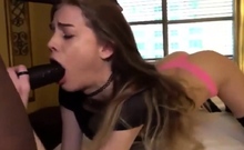 White chick going Hardcore on a Black Cock