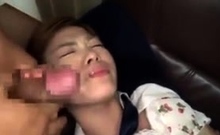 Teen Asian giving a blowjob POV