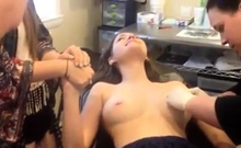 Young Girl Gets Nipples Pierced