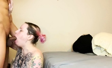 Tattooed cutie gets fucked by a big Puerto Rican cock