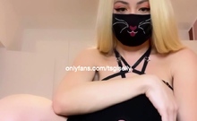 Amateur shemale tranny facialized after a blowjob