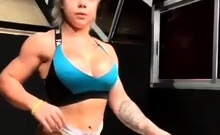 Woman working out at the gym 4556666677540112215567877754334