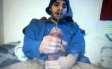 young huge dick latin shoots a hot cum load