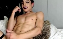 Femboy Strokes On Webcam