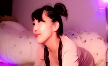 Webcam Asian chick anal masturbation tease